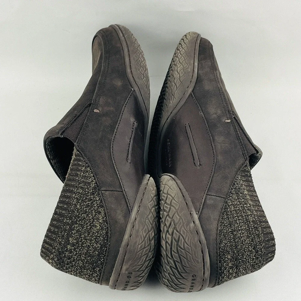 Mens 10.5M Cole Haan MotoGrand Traveler Moc Slip On Shoe Dark Roast Nubuck Brown